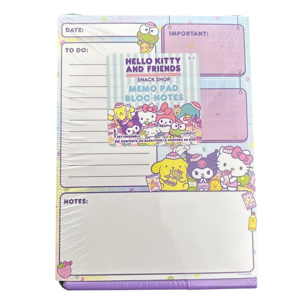 Hello Kitty and Friends Snack Shop Memo Pad & Pen‎ Set — Kawaii Sanrio Notepad